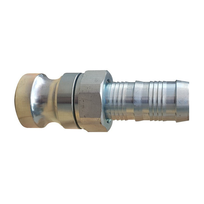 Camlock connector, swivel plug, DN25, silver