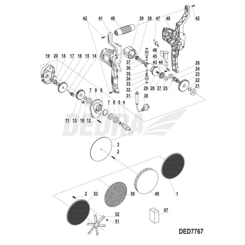DEDRA 7767 plastering machine switch