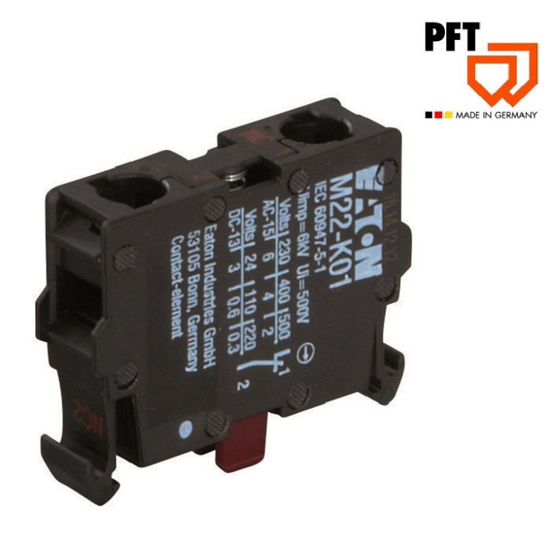 NC normally closed contact of the PFT plastering machine button