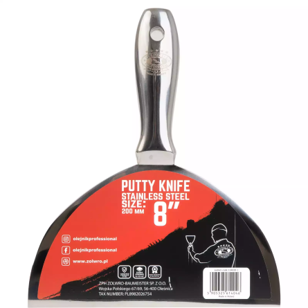 One-piece stainless steel putty knife 203MM OLEJNIK Putty knife