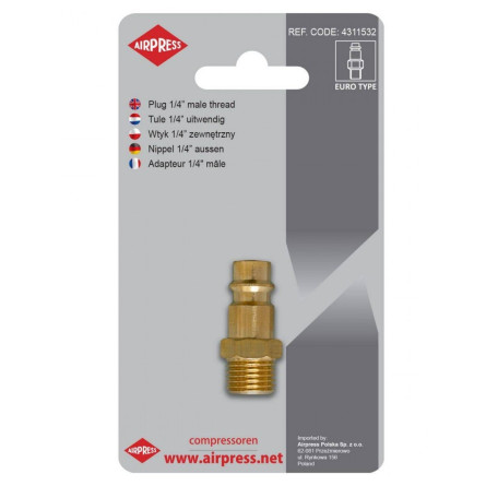 1/4" External Thread Pneumatic Hose Plug AIRPRESS