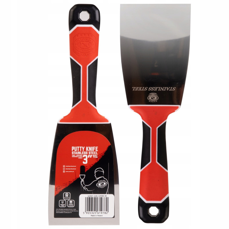 Three-component paint scraper, 75 mm