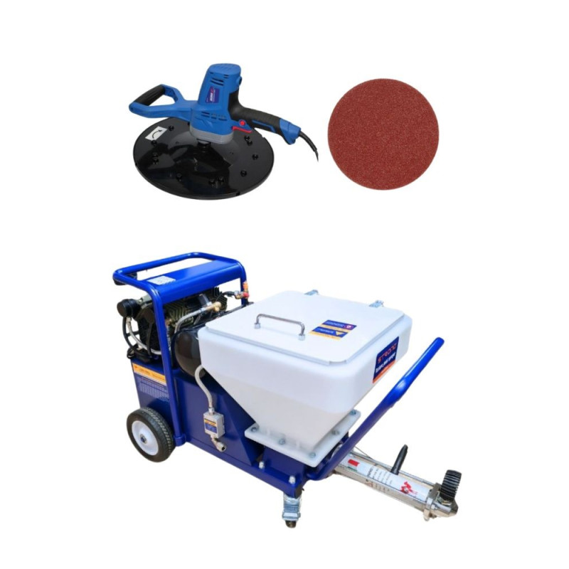 DP-T7X Plastering Unit with Compressor + Styrofoam and Facade Sander - Strong-Tech