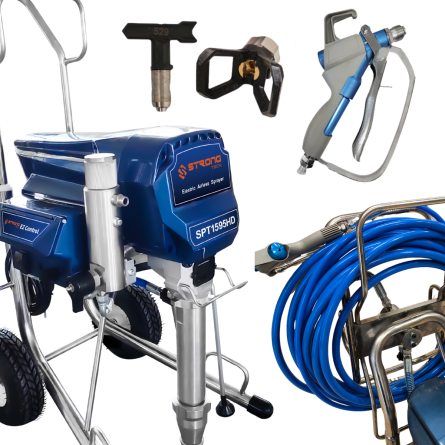 SPT 1595HD Paint Sprayer with REEL Strong-Tech Paint Hose Reel
