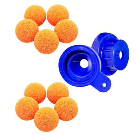 SET Plastering Nozzle 10 - Strong-Tech + 10x Cleaning Ball 30 mm diameter - for DN25 hoses