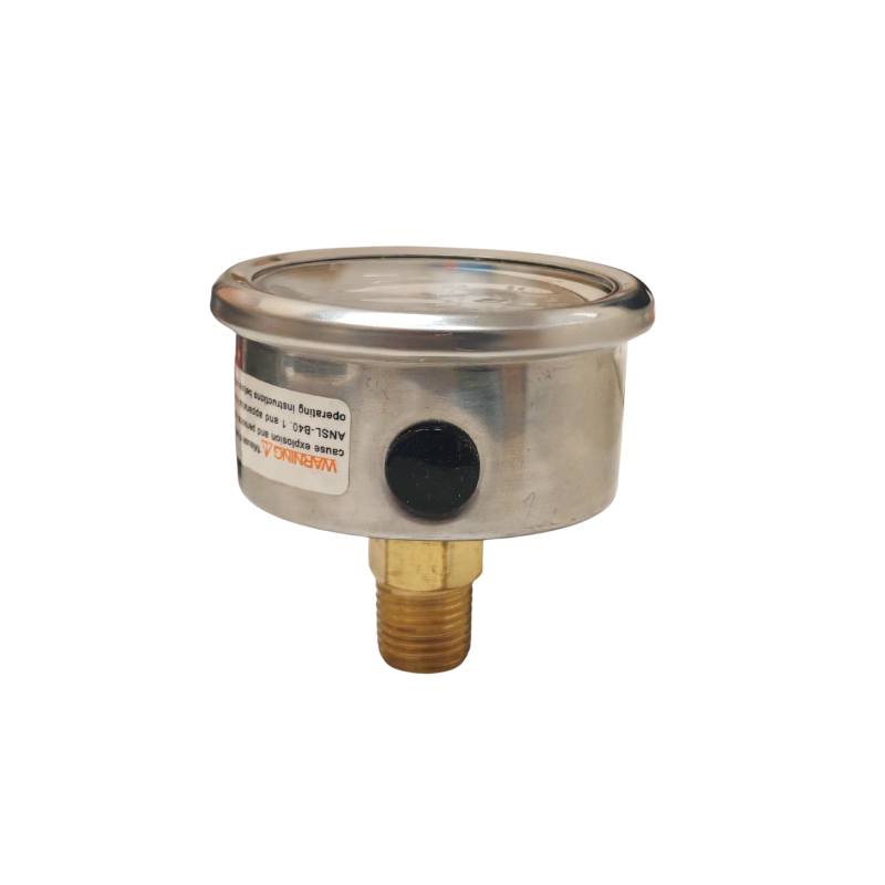 Gel-filled pressure gauge, 0–400 bar, rear outlet 1/4" (45 mm)