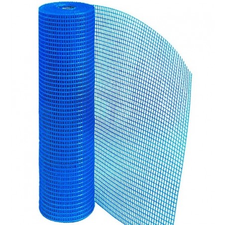 Siatka tynkarska 10x10, 110g, 1m x 50m - niebieska